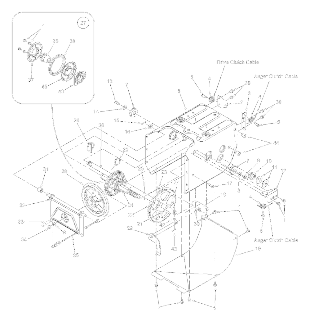 Frame Diagram and Parts List for 31AE640F000 2004 Yard Machines Snow Blower